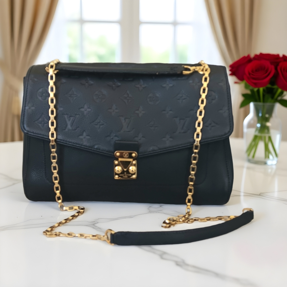 Louis Vuitton✨️Saint Germain MM Monogram Empreinte Noir Black Chain Bag PRISTINE